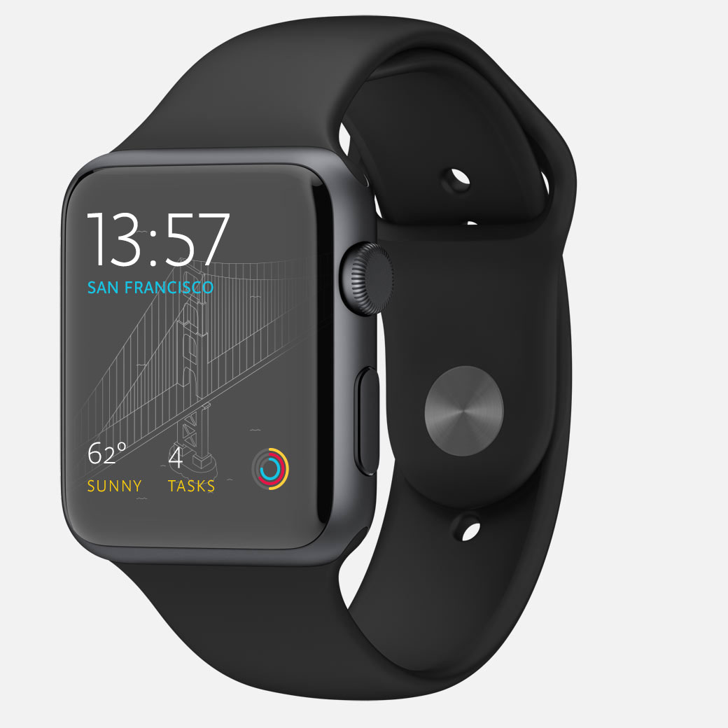 A black Apple Watch Sport