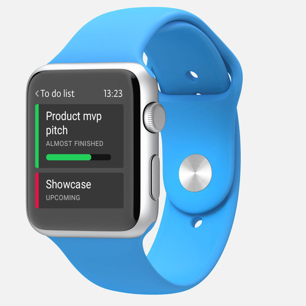 A blue Apple Watch Sport
